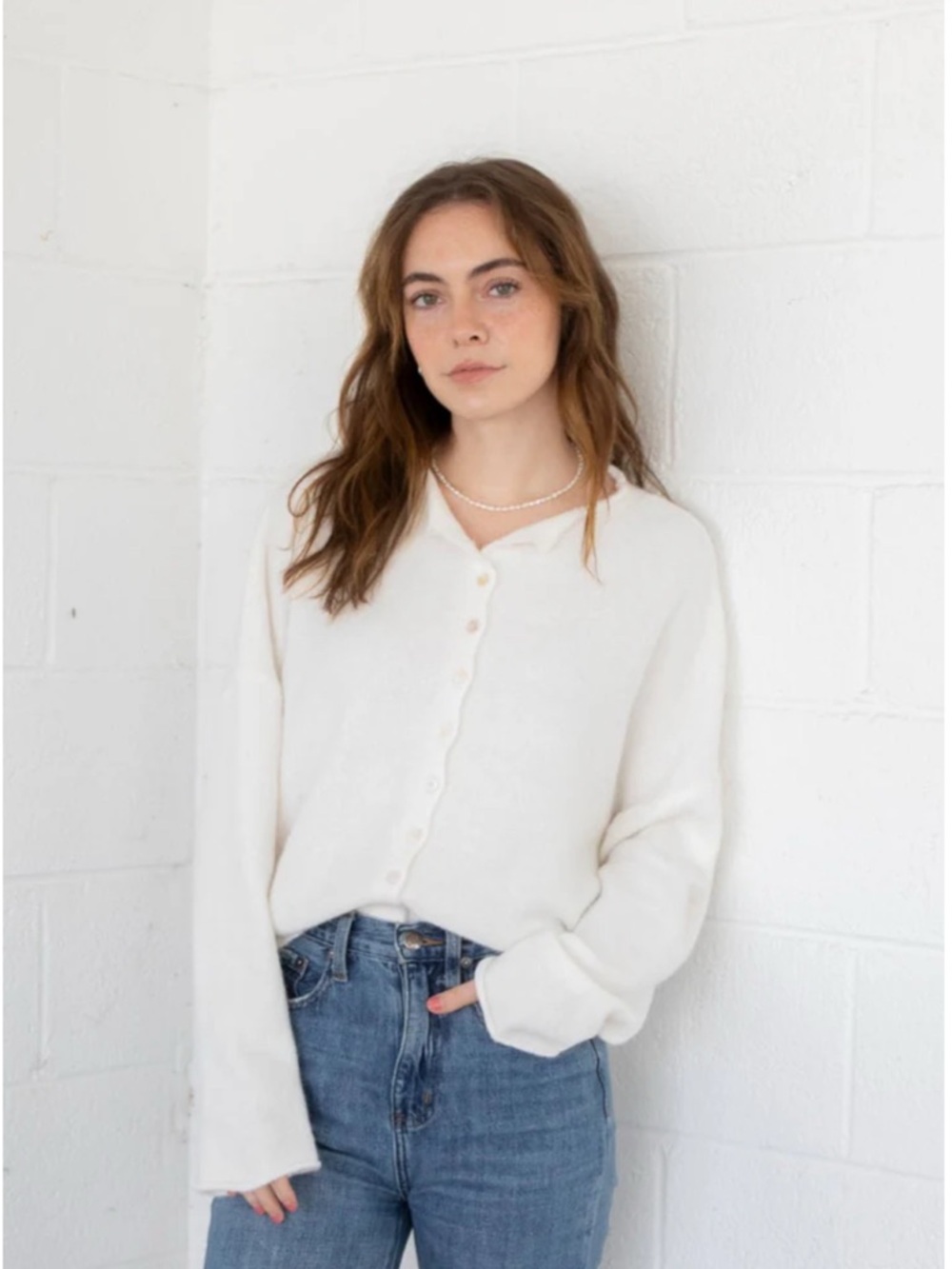 BNWT Things Between White Piper Cardigan